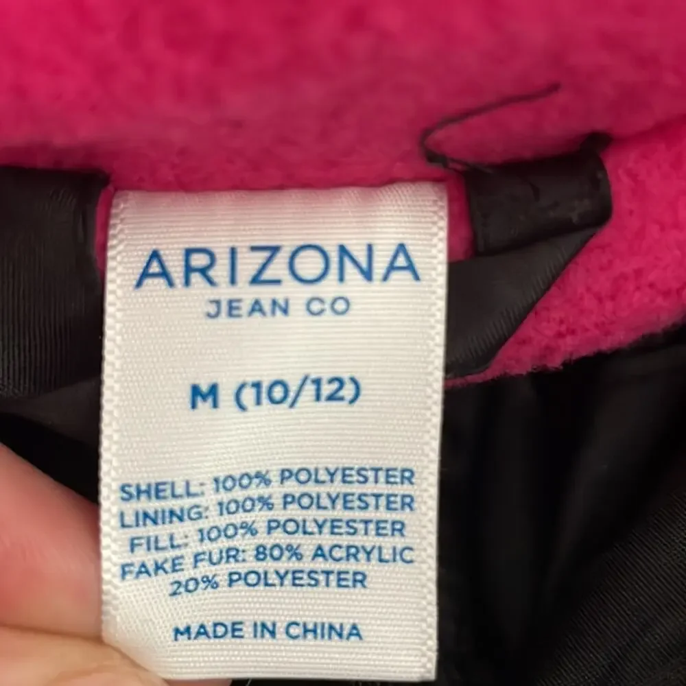 Arizona Jeans girls black and pink puffer jacket